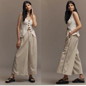 By Anthropologie Pleated Embroidered Trousers pants XL new with tag mwt